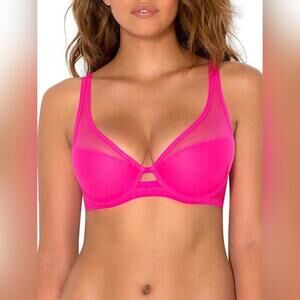 NWT Smart & Sexy Women's Mesh Plunge Bra, 40DDD